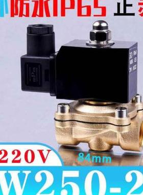 极速DLC电e磁阀水阀2W200-20气阀控制阀AC电20V4磁电2阀2V铜线4分
