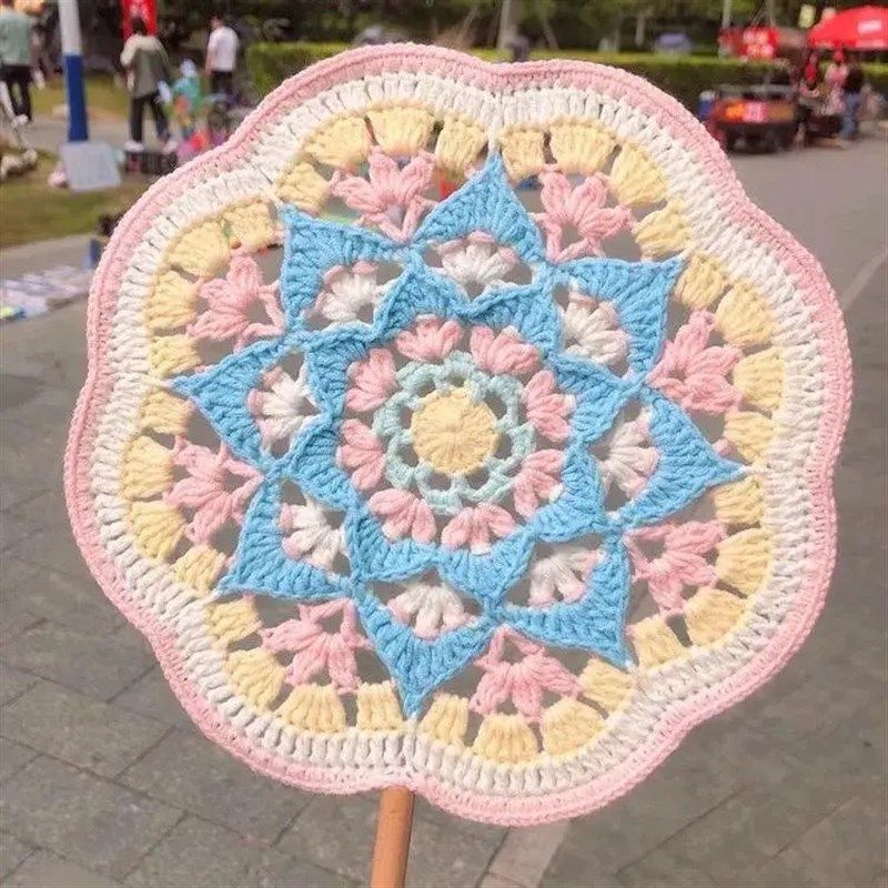 毛线钩针古风团扇DIY材料包手工编织敦煌图案国潮U扇子礼物送闺蜜,服饰配件/皮带/帽子/围巾,DIY编织材料包,淘宝优惠券,粉丝福利购,淘宝优惠卷