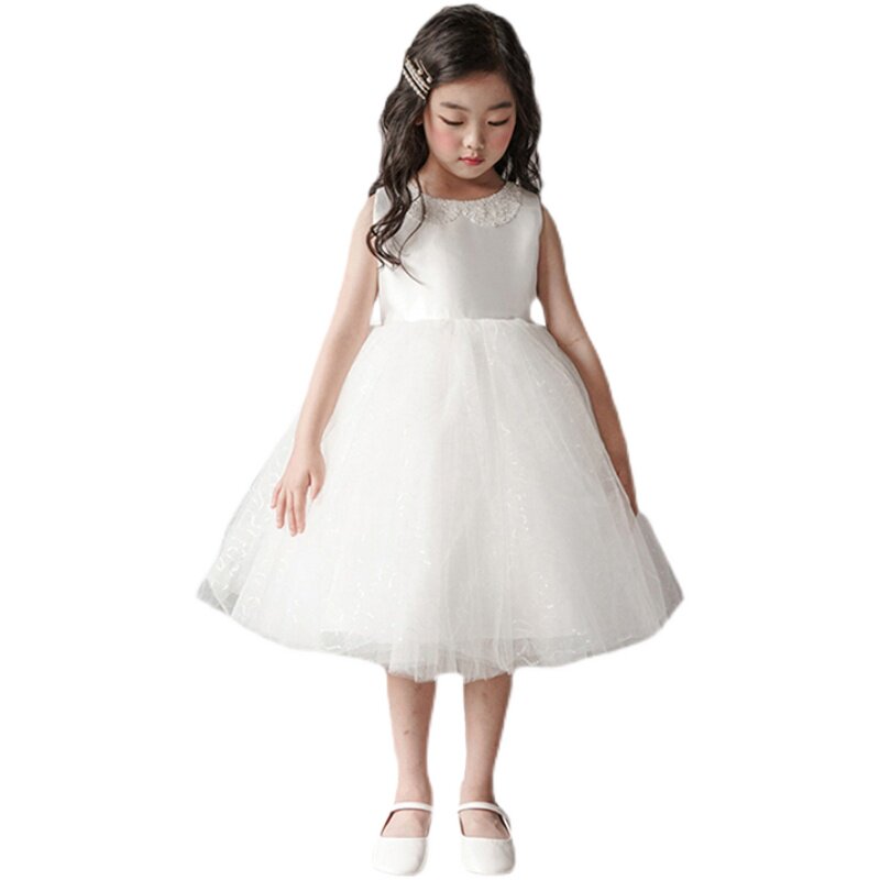 儿童礼服公主裙高端花q童婚礼小女孩礼服蓬蓬纱钢琴演奏礼服女童