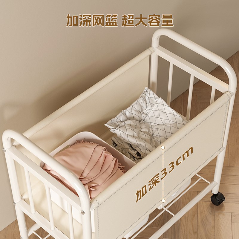 脏衣篮家用可移动小推车脏衣篓卧室D隔夜衣服收纳神器卫生间洗衣