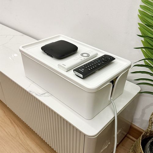 桌面插排集线器收纳盒电源线数据线办公整理充电V线排插理线神器