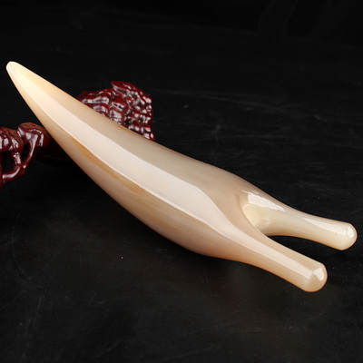 天然牦牛角眼部按摩器白水牛角A对眼点穴拨筋棒颈经络疏通美容棒