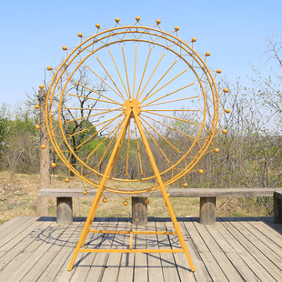 大型铁艺摩天h轮模型家居摆件落地式户外摆设婚庆道具婚礼布置定