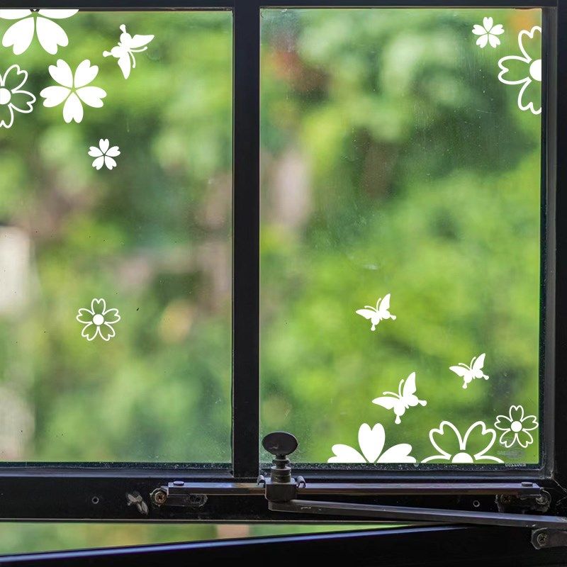 花朵蝴蝶窗d户玻璃门冰箱柜子划痕遮丑节日手工装饰墙贴纸防水自,家居饰品,门贴,淘宝优惠券,粉丝福利购,淘宝优惠卷