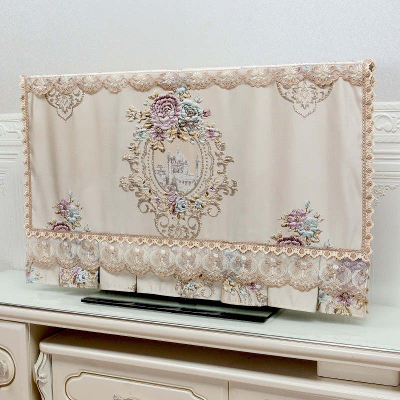 高档电视机防尘罩套盖布2023年液晶新款刺绣柜盖巾65W寸55挂式坐