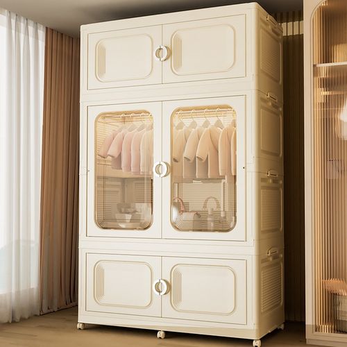 超巨霸90CM折叠简易儿童衣柜宝宝衣物收K纳柜婴儿衣橱塑料储物柜