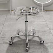 不锈钢美容院凳大工凳椅子旋转升降滑轮圆凳剪发理V发店凳子美甲