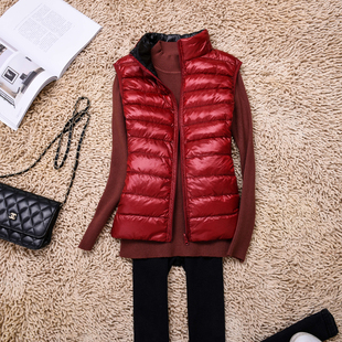 双面穿羽绒马甲女背心中老年轻薄羽绒服女超轻便超薄款Z两面穿妈