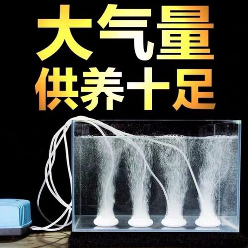 鱼缸新款创宁氧气泵超静音小型家用充氧泵水族箱冲氧打Z养鱼增氧