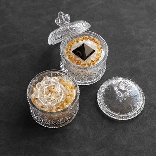 消磁碗水晶首饰净l化手串收纳天然白紫粉黄水晶碎石容器皿摆件消