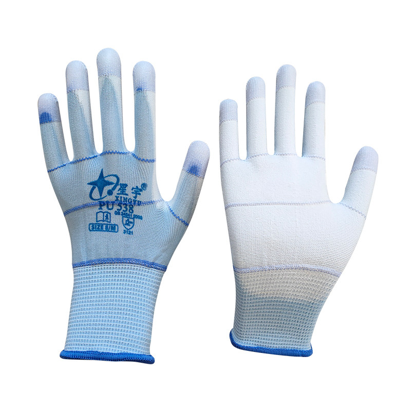星宇 PU538加l强指防静电涂层加厚耐磨耐用劳保工作手套12双包邮