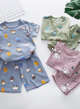 儿童短袖套装纯棉薄款n2宝宝3男童夏装4夏季5女童6岁全棉t恤两件