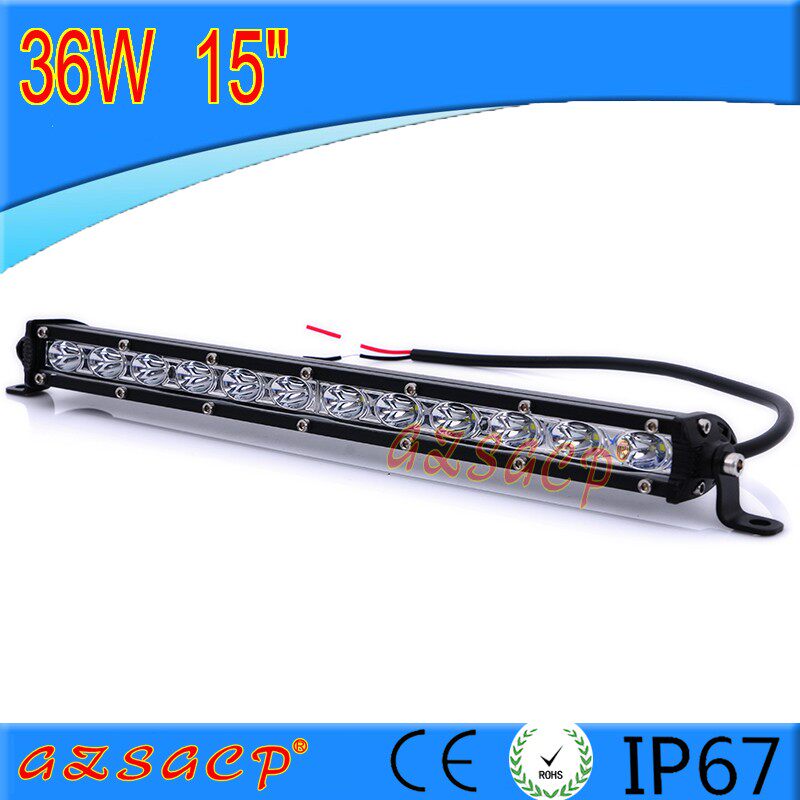 汽车LED单排超薄长条灯12V 24V车顶灯越野黄白光雾灯前杠中网射灯