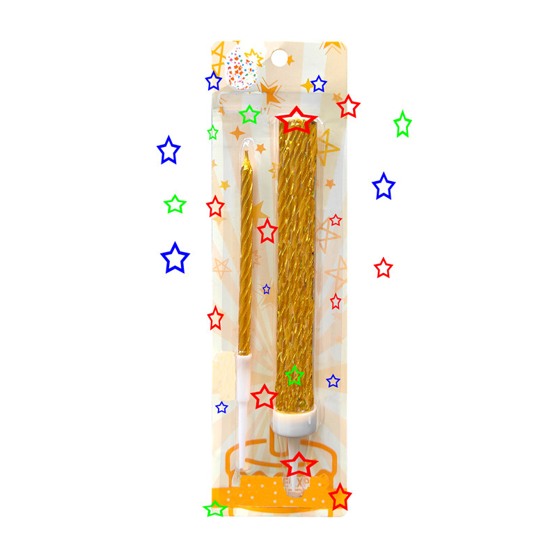 新品1+1生日蜡烛金色系列独立包装蛋糕装饰烘焙浪漫气氛仪式感