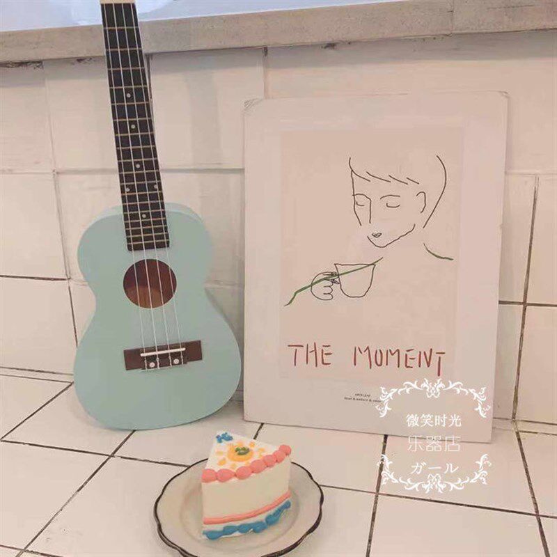 婴儿蓝小清新尤克里里乌克丽丽21寸23寸夏威夷四弦琴初学者小吉他
