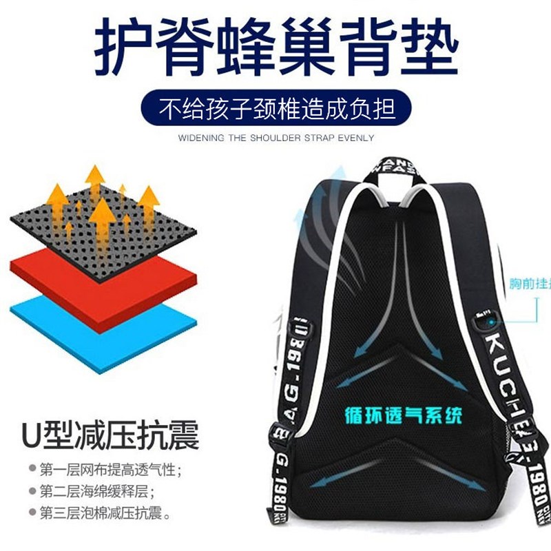 游戏精英权威霸气书包小学生男初中帅气三六年级揹包防泼水双肩包