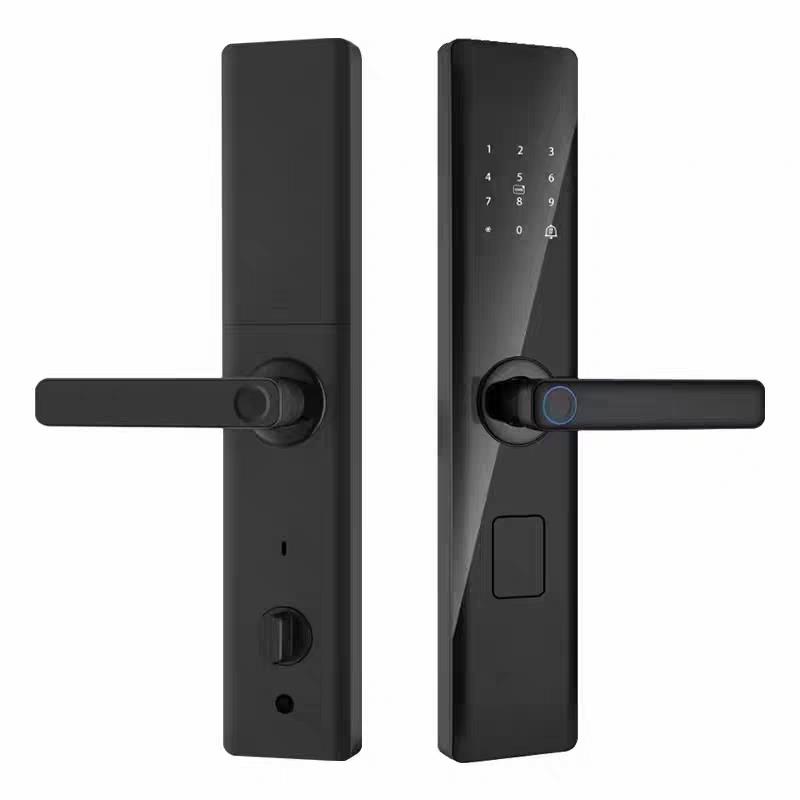 双开门指纹锁遥控智能门锁对开门木门家用办公室密码锁别墅门锁
