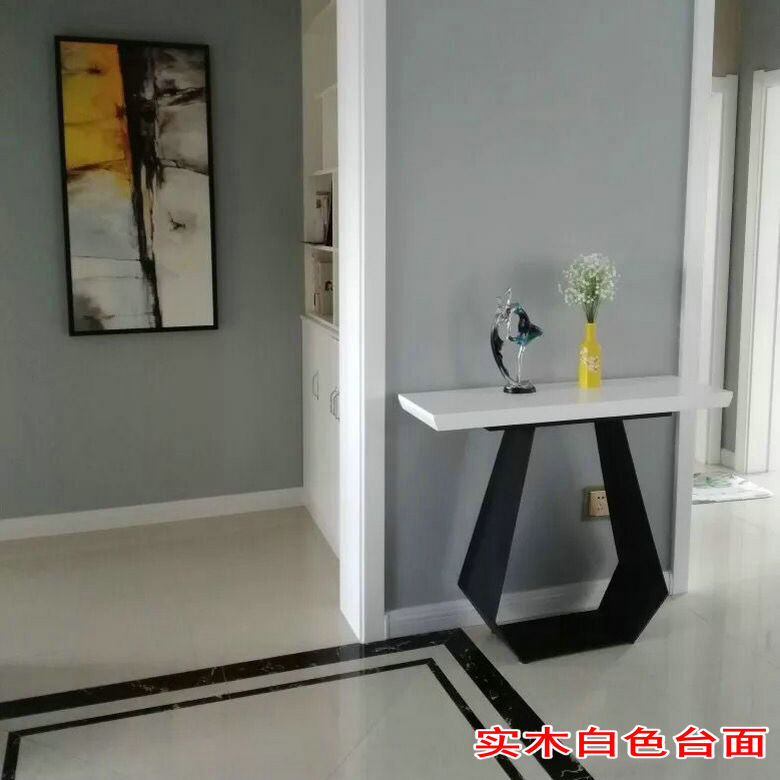 实木玄关台墙边桌简约现代玄关桌北欧靠墙窄桌条案大理石端景台