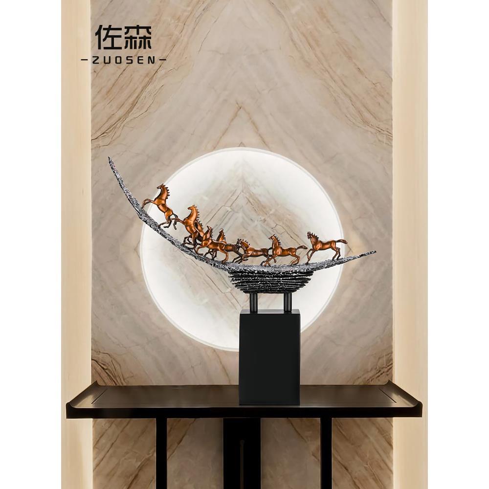 佐森 八骏雄风 铜马摆件客厅玄关饰品办公室桌面定制公司开业礼物