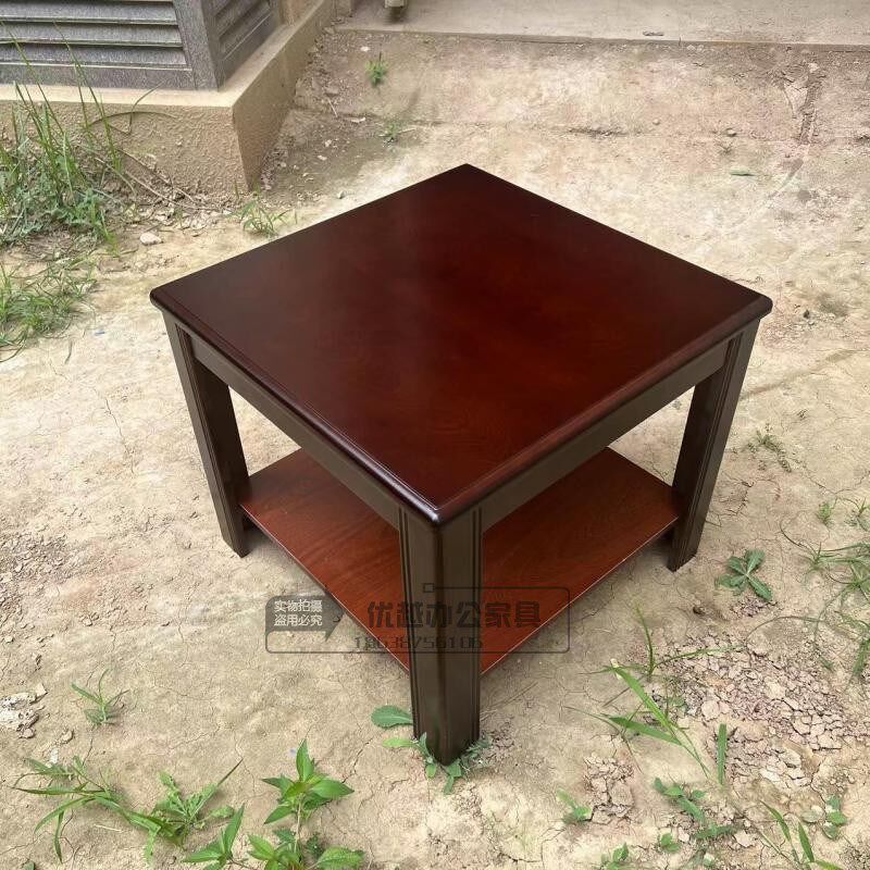 黑胡桃办公会客卧室沙发中间小茶几实木方形茶桌简约现代边几角几