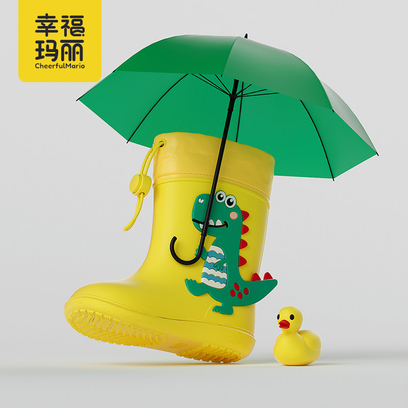 儿童束口雨靴男童女童防滑雨鞋雨衣套装宝宝男孩小童水鞋小孩女款