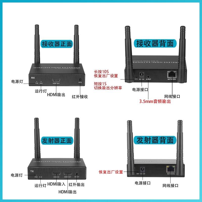 笔记本电脑HDMI无线传输器音视频无线收发器同屏器一发多收延长器
