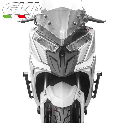 适用于光阳X150H150改装保险杠不锈钢护杠铝合金脚踏板射灯支架