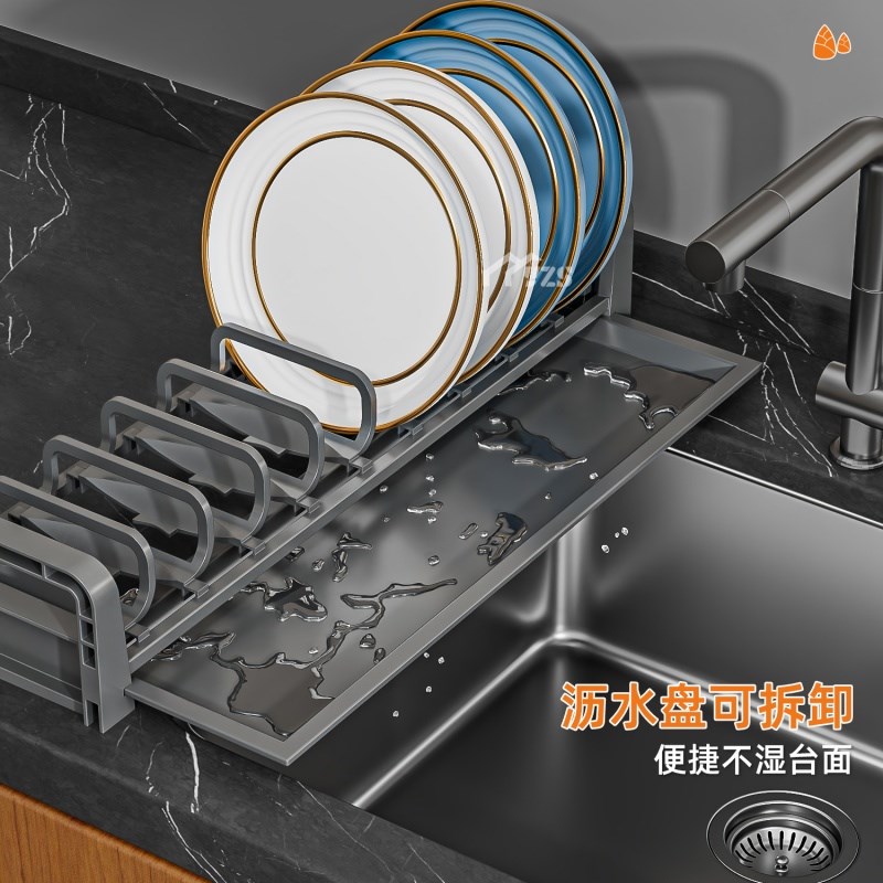 厨房整体橱柜拉篮抽屉式不锈钢锅具收纳双层整体橱柜内置碗篮碗碟