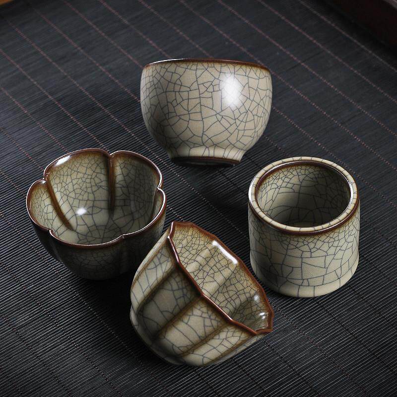 青瓷纯手工主人杯传世哥窑冰裂纹大号龙泉功夫茶具品茗杯单杯茶碗