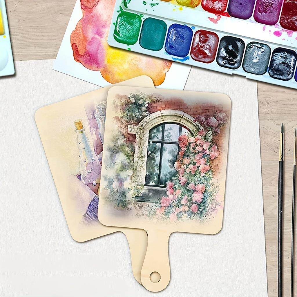 跨境热销空白方形手柄砧板 绘画涂鸦DIY木牌木质挂牌家居装饰木片