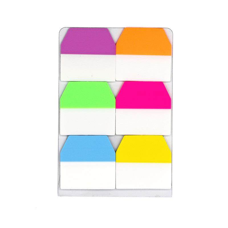6色半白PET便利贴 可书写便签 N次贴学习办公用分类索引贴