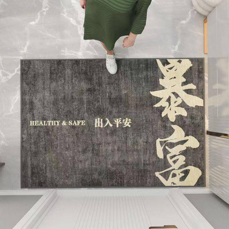 新中式家用入户门口地垫进门换鞋垫玄关地毯耐脏免洗防滑踩脚垫子