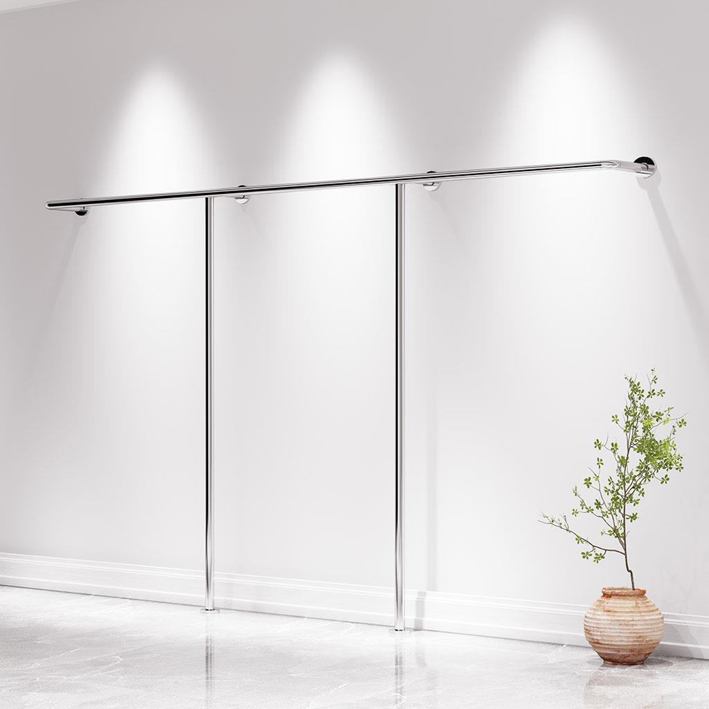 服装店展示架拉丝不锈钢服装架女装店专用货架上墙架子挂衣杆衣架