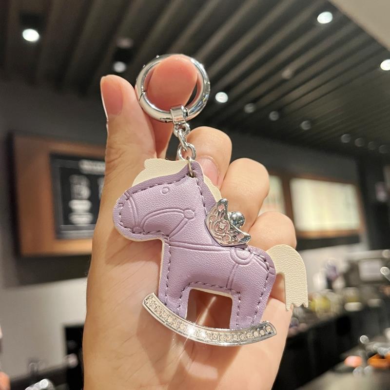 汽车钥匙扣女生小马精致车用钥匙圈创意贝壳扣挂饰挂件钥匙琏网红