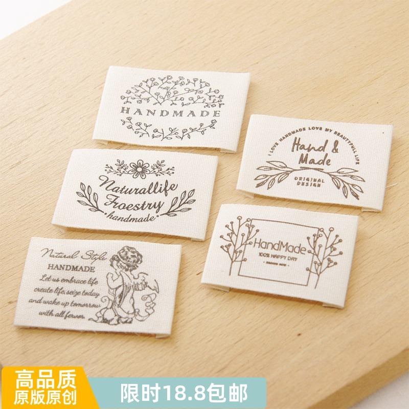 纯棉领标现货手工欧式复古女孩花框布标标签辅料缝纫DIY配件新品