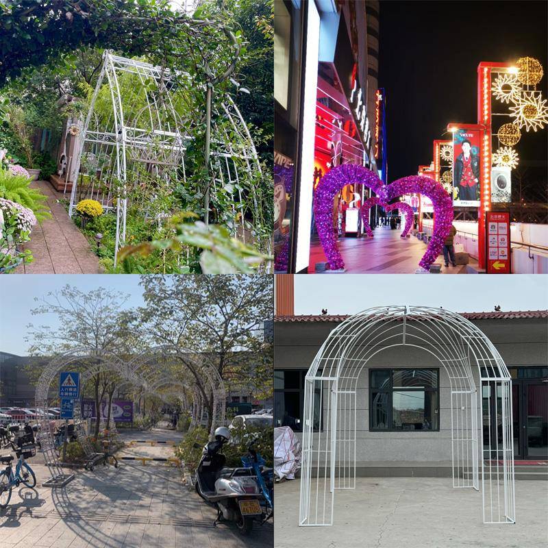 婚礼镀锌桁架拱门户外铁攀藤旅游景区装饰品热门签到照片道具