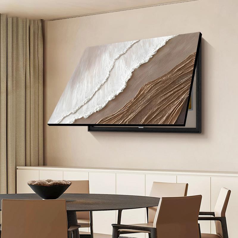 侘寂风电表箱装饰画 画电闸总开 关配电箱遮挡挂画 画高档肌理感