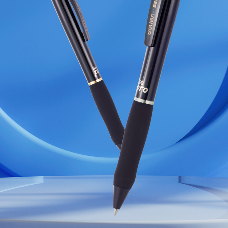 得力臻顺滑中性笔s60pro按动