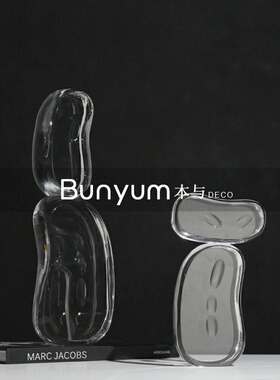 简约家居a客厅样板房间茶几透明水晶摆件酒店售楼处软装饰品