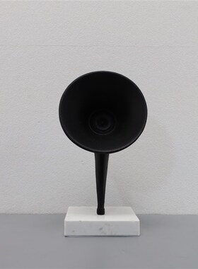 简约创意大理石金属喇叭摆件办公E室卧室餐厅书房玄关家居装饰