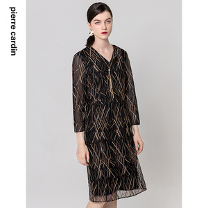 【皮尔卡丹女装】秋季小众知性优雅连衣裙【专柜正品】