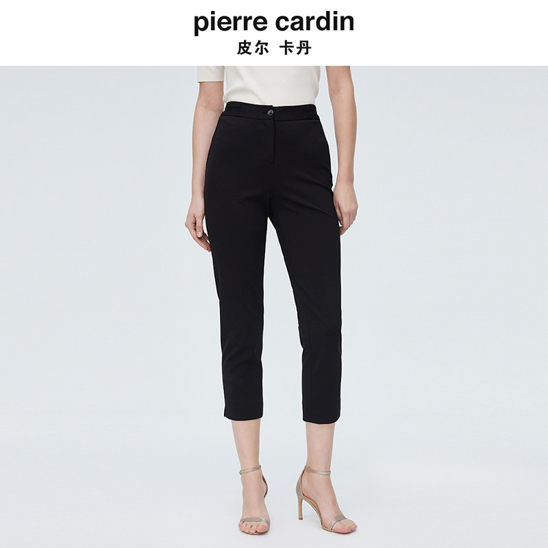 【商场同款】皮尔卡丹女黑色气质高腰直筒修身职业西装裤显瘦西裤,女装/女士精品,休闲裤,淘宝优惠券,粉丝福利购,淘宝优惠卷