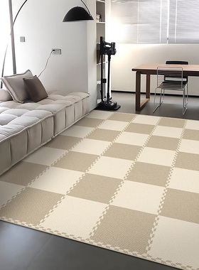 极速嫩鹅黄色东方侘寂奶油原x木风地毯轻法式客厅茶几卧室长毛绒