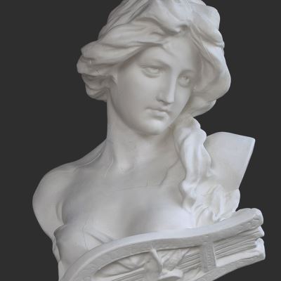 极速左绘小琴女石膏像小琴女胸像45CM 琴女石膏像美术.素描石膏教
