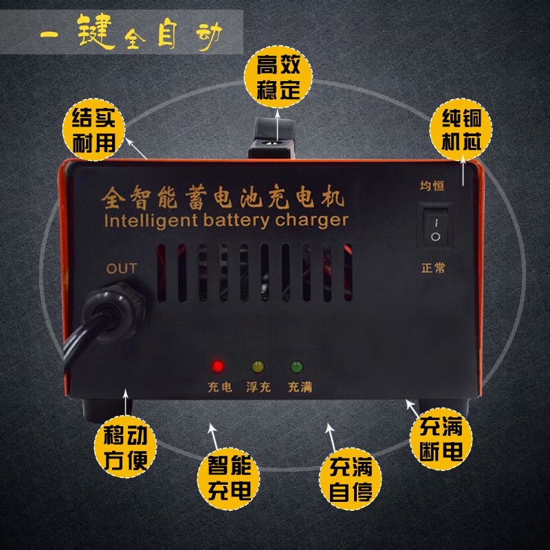 极速电动b三四轮轿车快速充电器48v60v72v纯铜干水电瓶池12v24v充