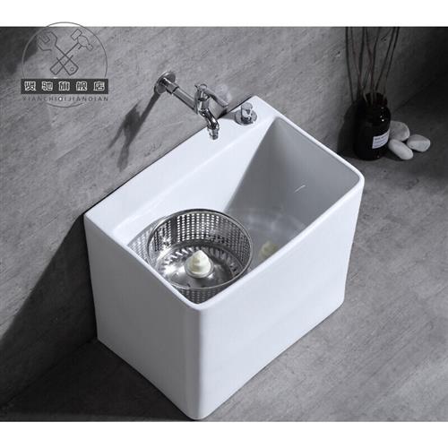 极速陶瓷阳台拖布池墩q布池旋转双驱动洗拖把池卫生间方形大号小