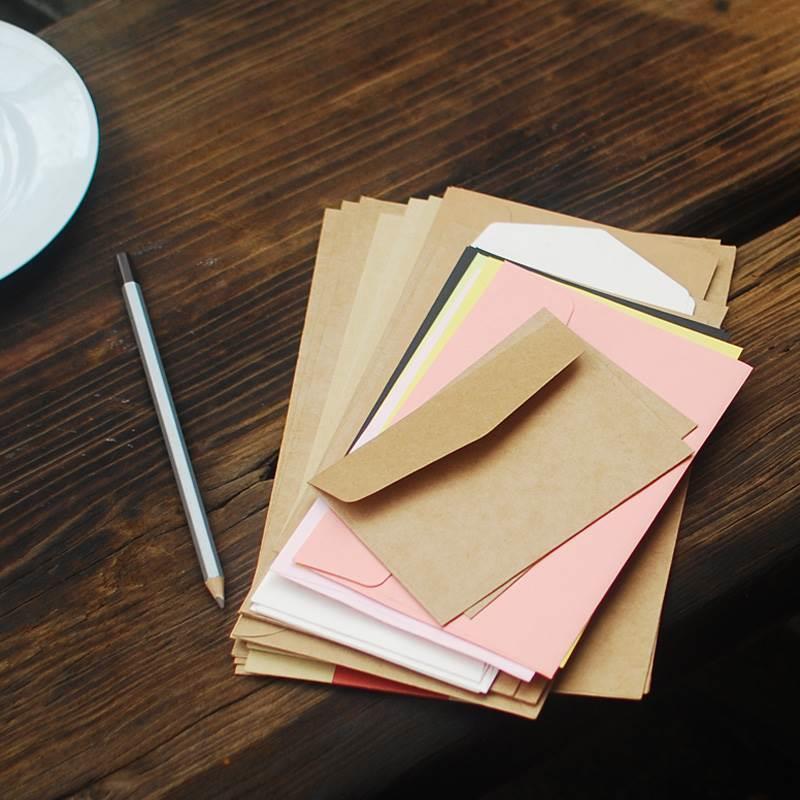 极速寻物之美牛皮纸n黑信封古风浪漫情书明信片彩色A5邀请函纸袋
