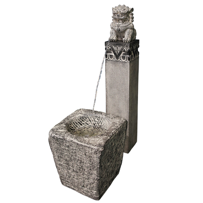 极速新中式循环流水拴马柱摆件y庭院景观鱼池水缸院子造景假山喷