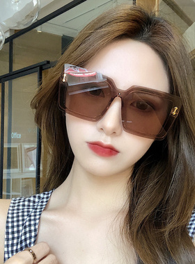 方形超大框墨镜2020新款潮女网红百搭黑色遮脸眼镜偏光开车太阳镜