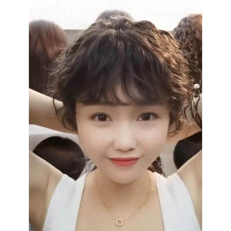 刘海假发片女头顶蓬松自然遮白发高颅顶全真发假刘海卷发补发块